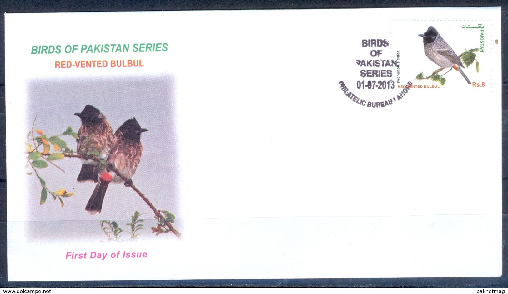 K255- FDCs Of Pakistan Red Vented Bulbul. Birds. - Pakistan