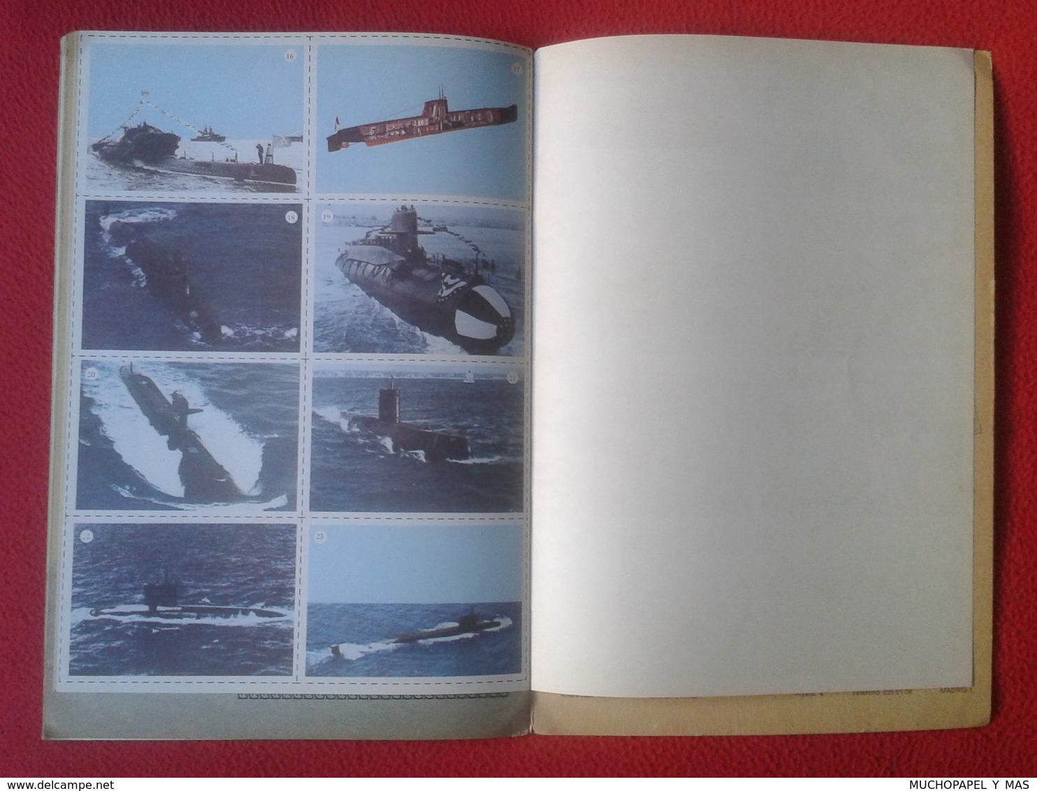 SPAIN ANTIGUO ALBUM DE 31 CROMOS CROMO OLD COLLECTIBLE CARD CARDS SUBMARINO SUBMARINE SOUS-MARIN SUBMARINES 1980 VER FOT