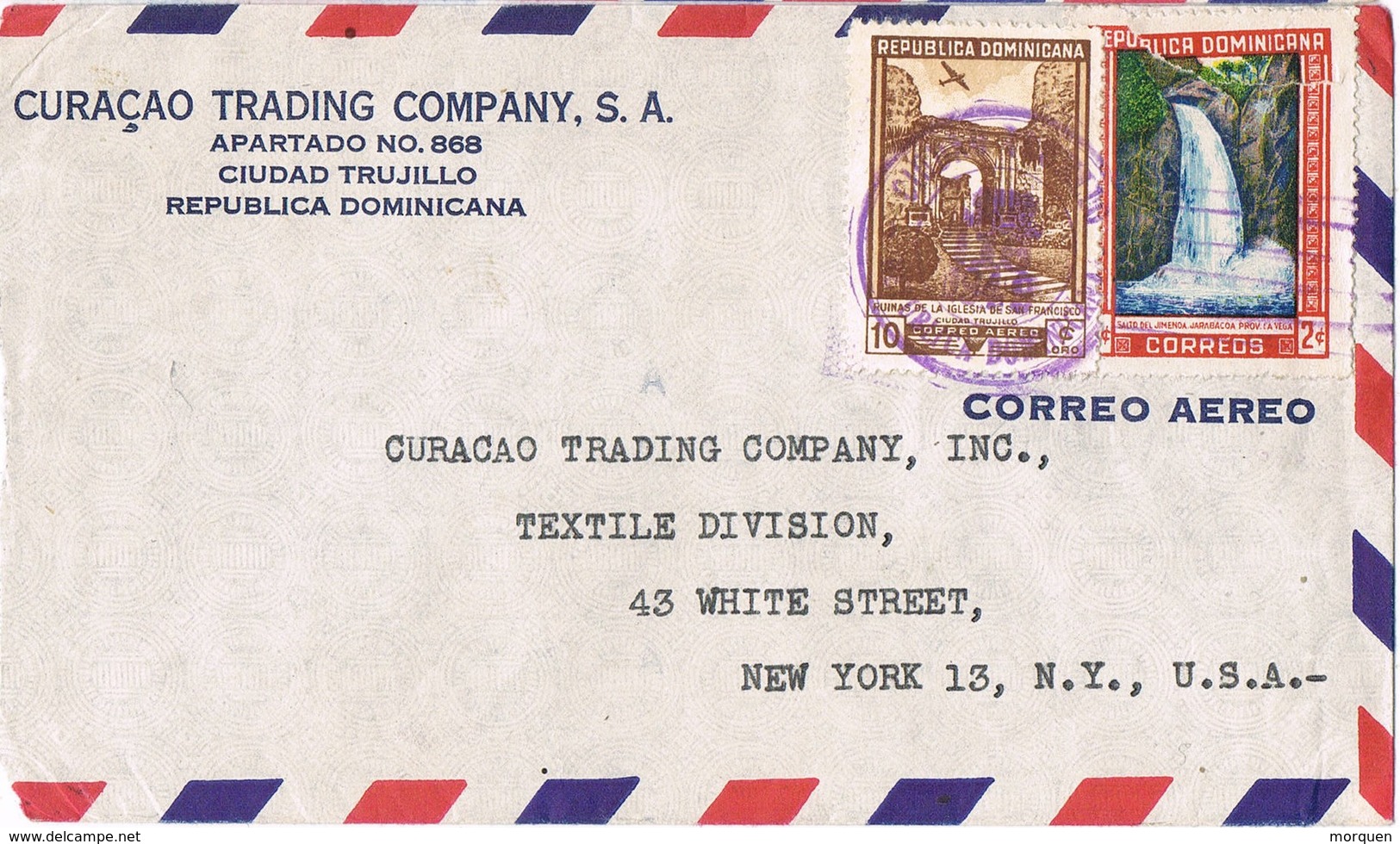 31982. Carta Aerea CIUDAD TRUJILLO (Republica Dominicana) 1949 To USA - Repubblica Domenicana