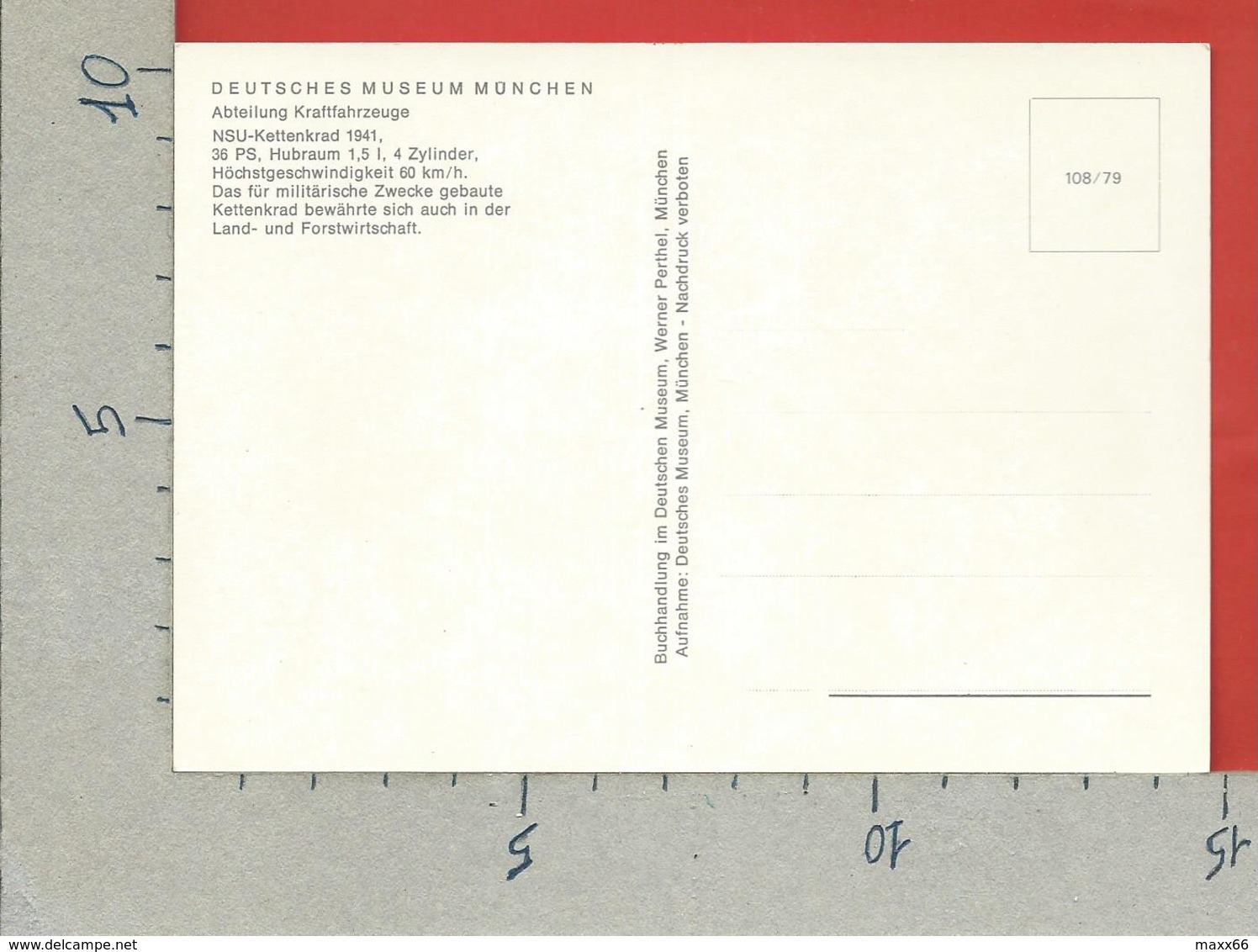 CARTOLINA NV GERMANIA - Deutsches Museum Munchen - NSU Kettenkrad 1941 - 10 X 15 - Altri & Non Classificati