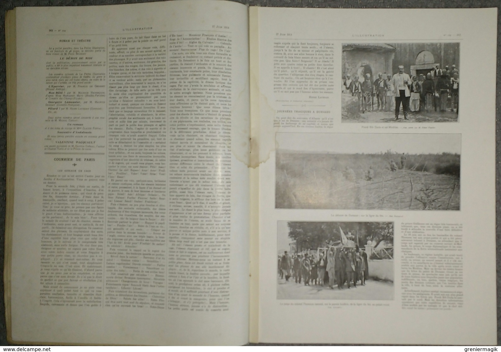 L'Illustration 3722 27 juin 1914 Albanie Durrazo/Révolution en Italie/Métropolitain et égouts/Armène Ohanian/Moën