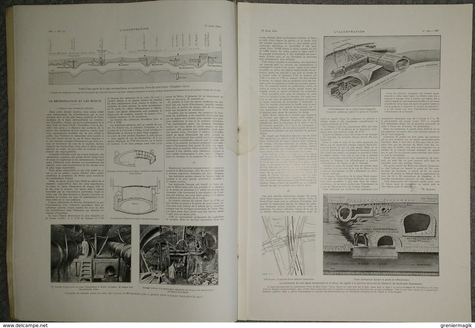 L'Illustration 3722 27 juin 1914 Albanie Durrazo/Révolution en Italie/Métropolitain et égouts/Armène Ohanian/Moën