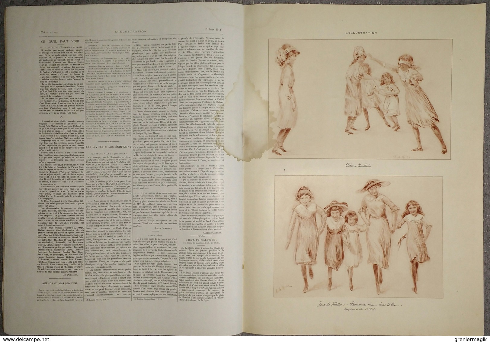 L'Illustration 3722 27 juin 1914 Albanie Durrazo/Révolution en Italie/Métropolitain et égouts/Armène Ohanian/Moën