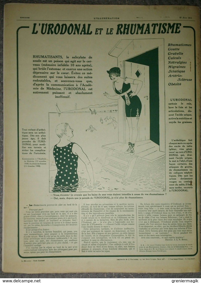 L'Illustration 3722 27 juin 1914 Albanie Durrazo/Révolution en Italie/Métropolitain et égouts/Armène Ohanian/Moën