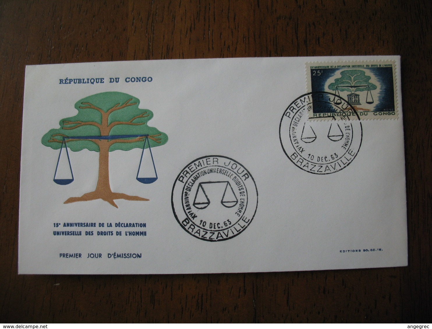 FDC  Enveloppe   République Du Congo    1963  Brazzaville - FDC