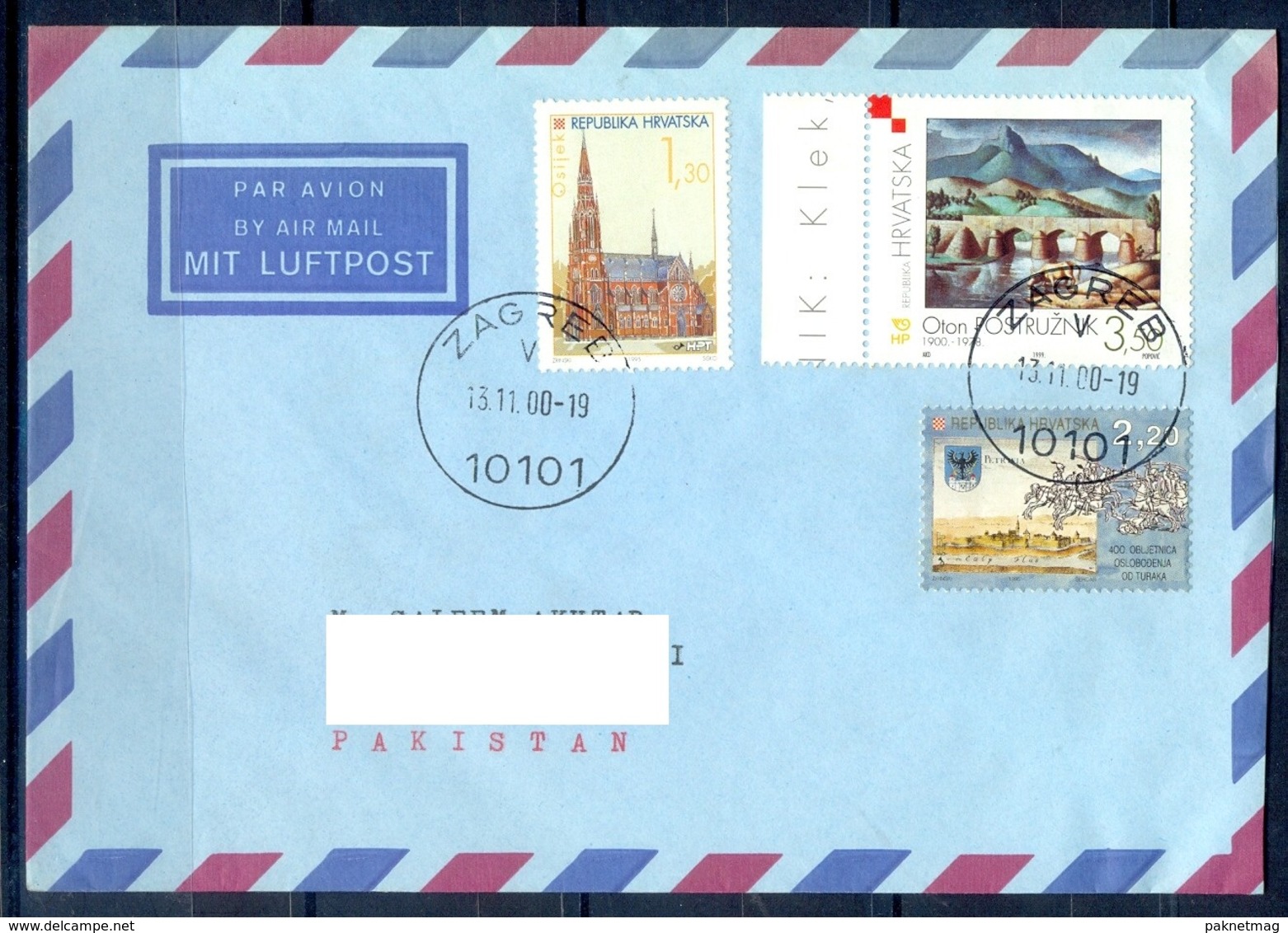 K292- Postal Used Cover. Posted From Croatia To Pakistan. - Croatia