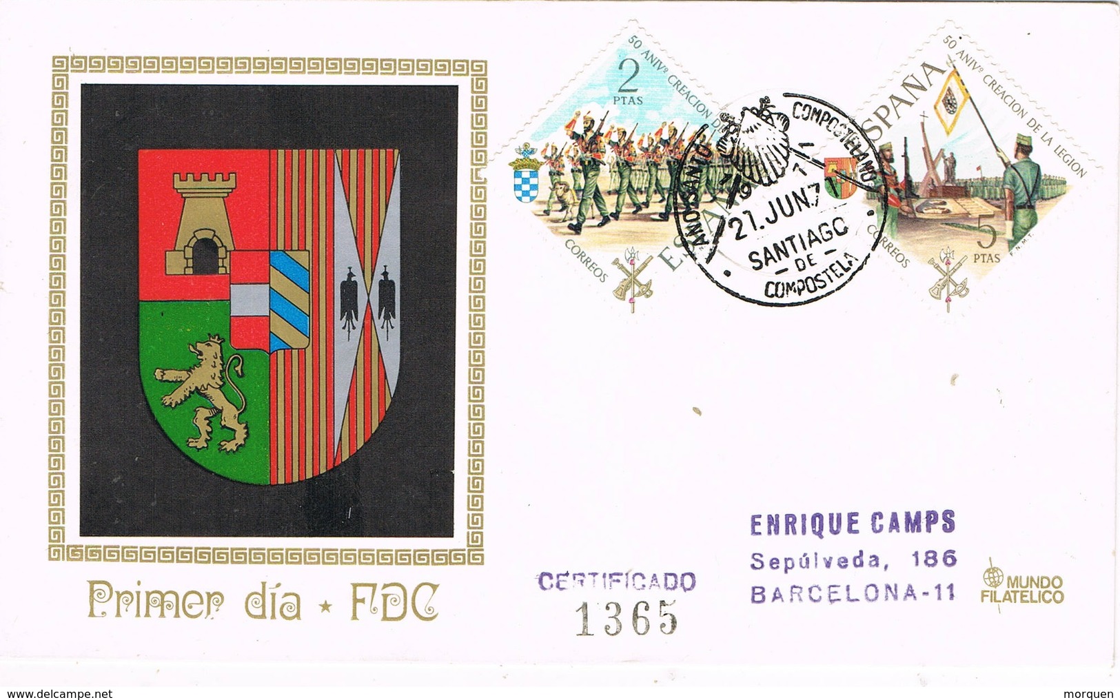 31588. Carta Certificada SANTIAGO De COMPOSTELA (Coruña) 1971 - Cartas & Documentos