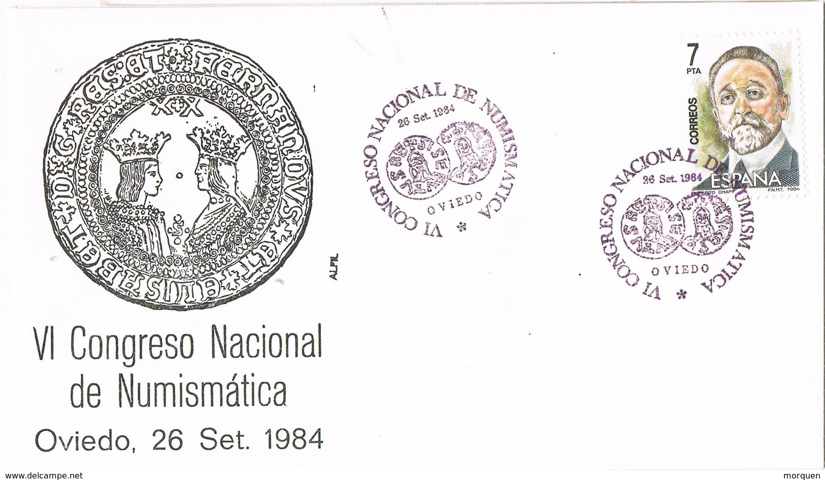 31590. Carta OVIEDO (Asturias) 1984. Congreso Nacional Numismatica - Cartas & Documentos