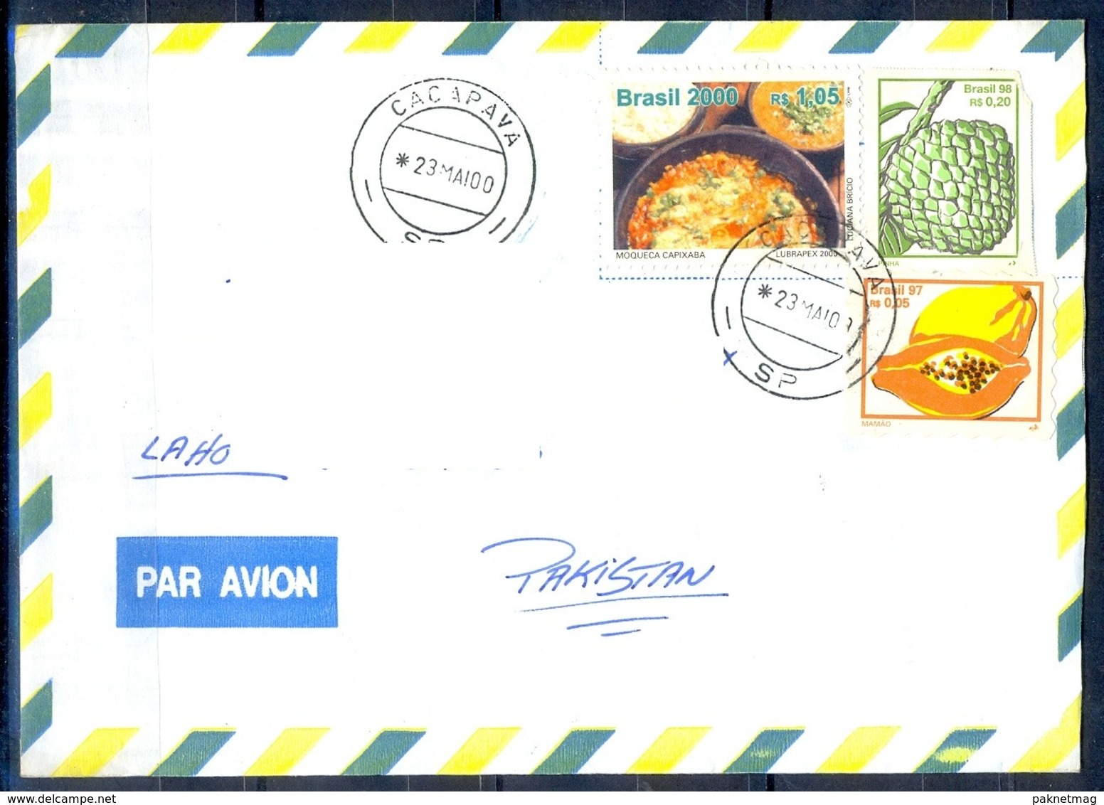 K318- Postal Used Cover. Posted From Brasil Brazil To Pakistan. - Other & Unclassified