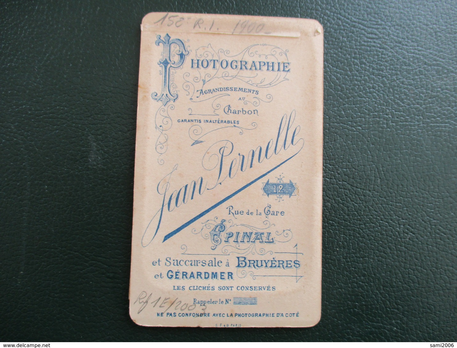 CDV PHOTO MILITAIRE  N° COL 152 PHOTOGRAPHE JEAN PERNELLE 88 EPINAL - Anciennes (Av. 1900)