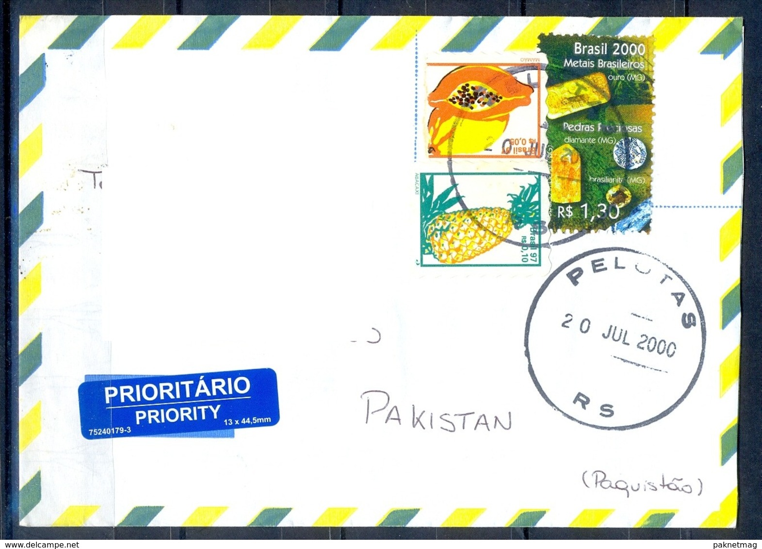 K326- Postal Used Cover. Posted From Brasil Brazil To Pakistan. - Other & Unclassified