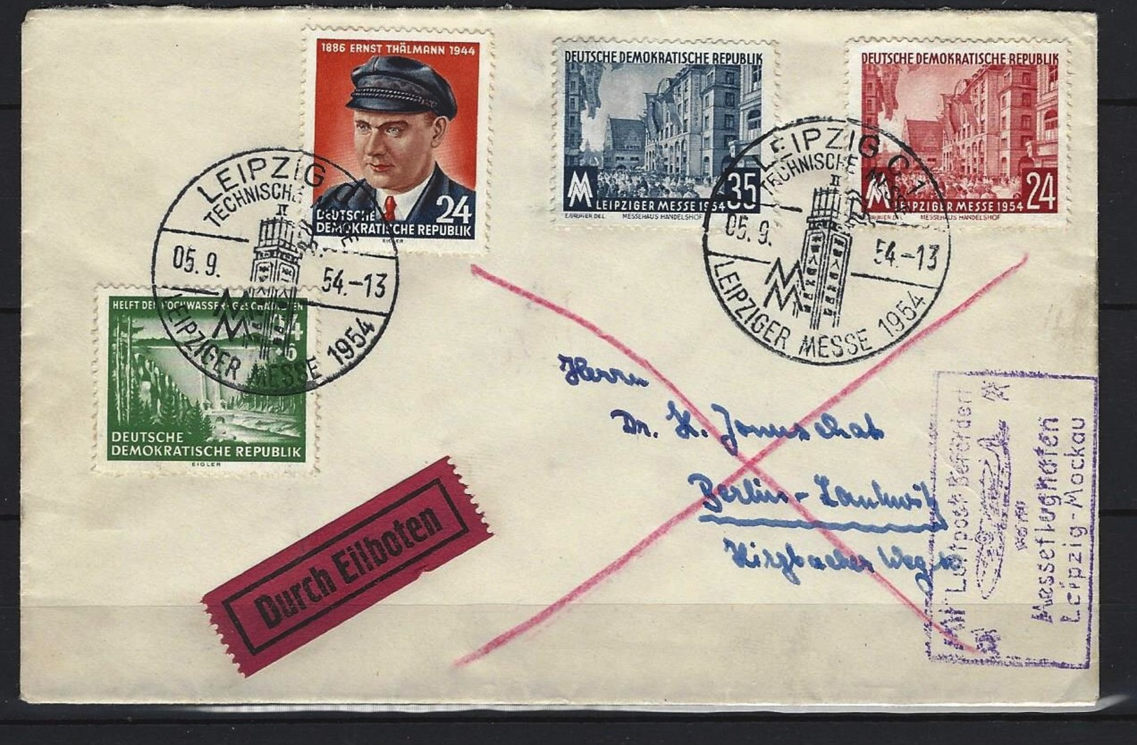 DDR Beleg Mit Mi-Nr. 431 + 432 + 433 + 434 Gelaufen Mit Sonderstempel LEIPZIG - Sonstige & Ohne Zuordnung