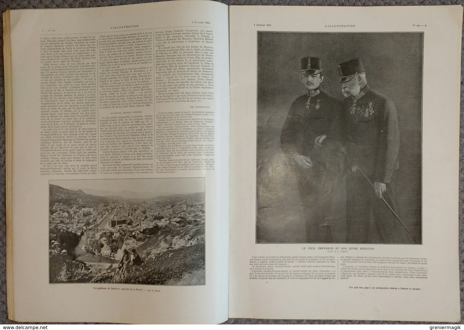 L'Illustration 3723 4 juillet 1914 Attentat de Sarajevo François-Ferdinand/Victor Hugo/Stade de Reims/Prise de Kenifra