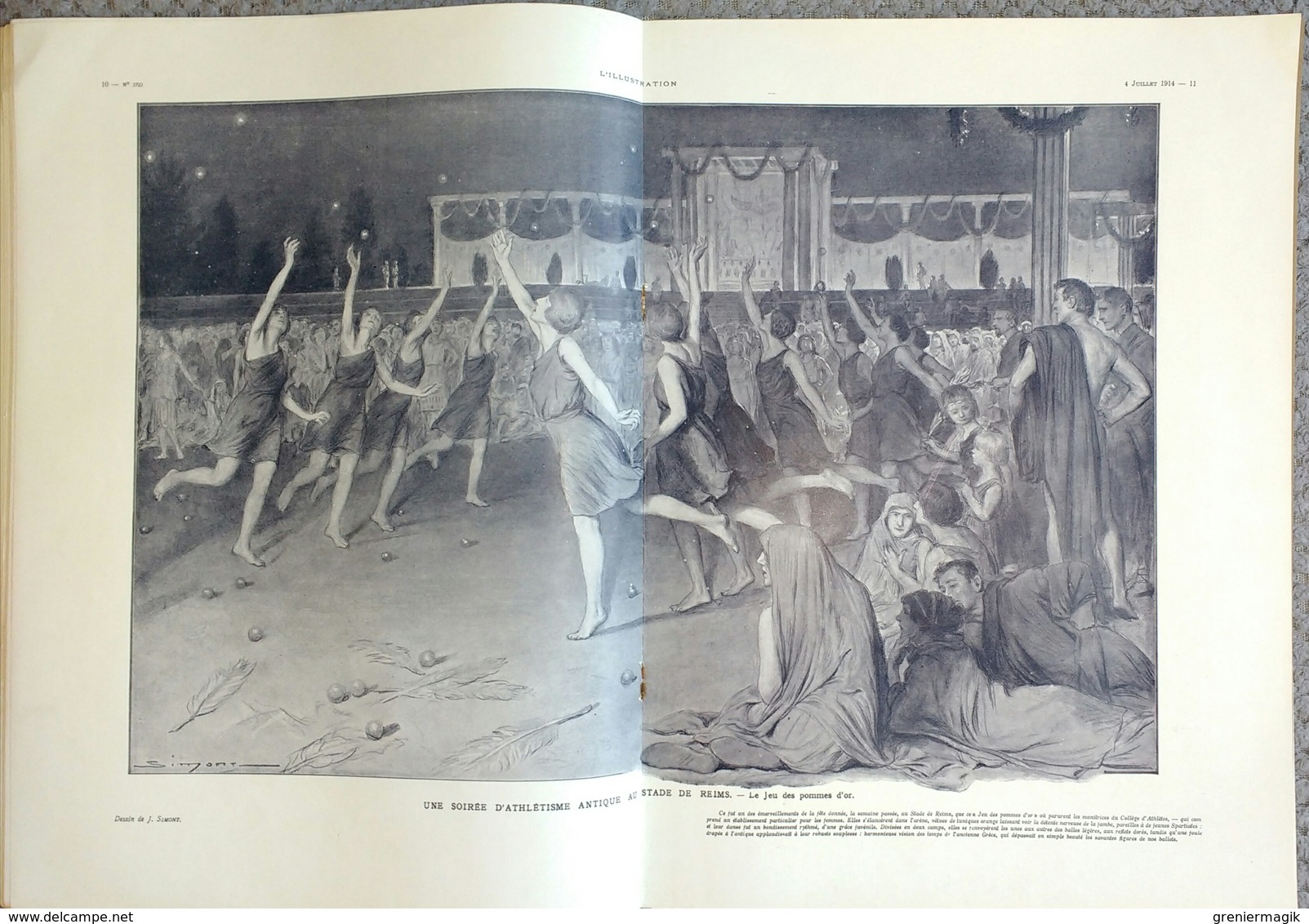 L'Illustration 3723 4 juillet 1914 Attentat de Sarajevo François-Ferdinand/Victor Hugo/Stade de Reims/Prise de Kenifra