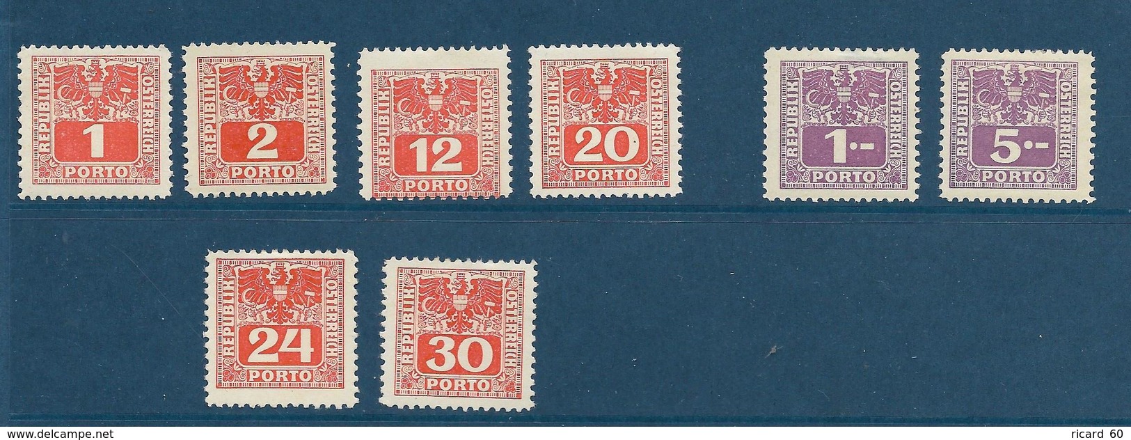 Timbres Neufs* D'autriche, N°171, 172,176, 177, 178, 179, 181, 183 Yt, Taxe, Dentelés, Trace De Charnières - Neufs