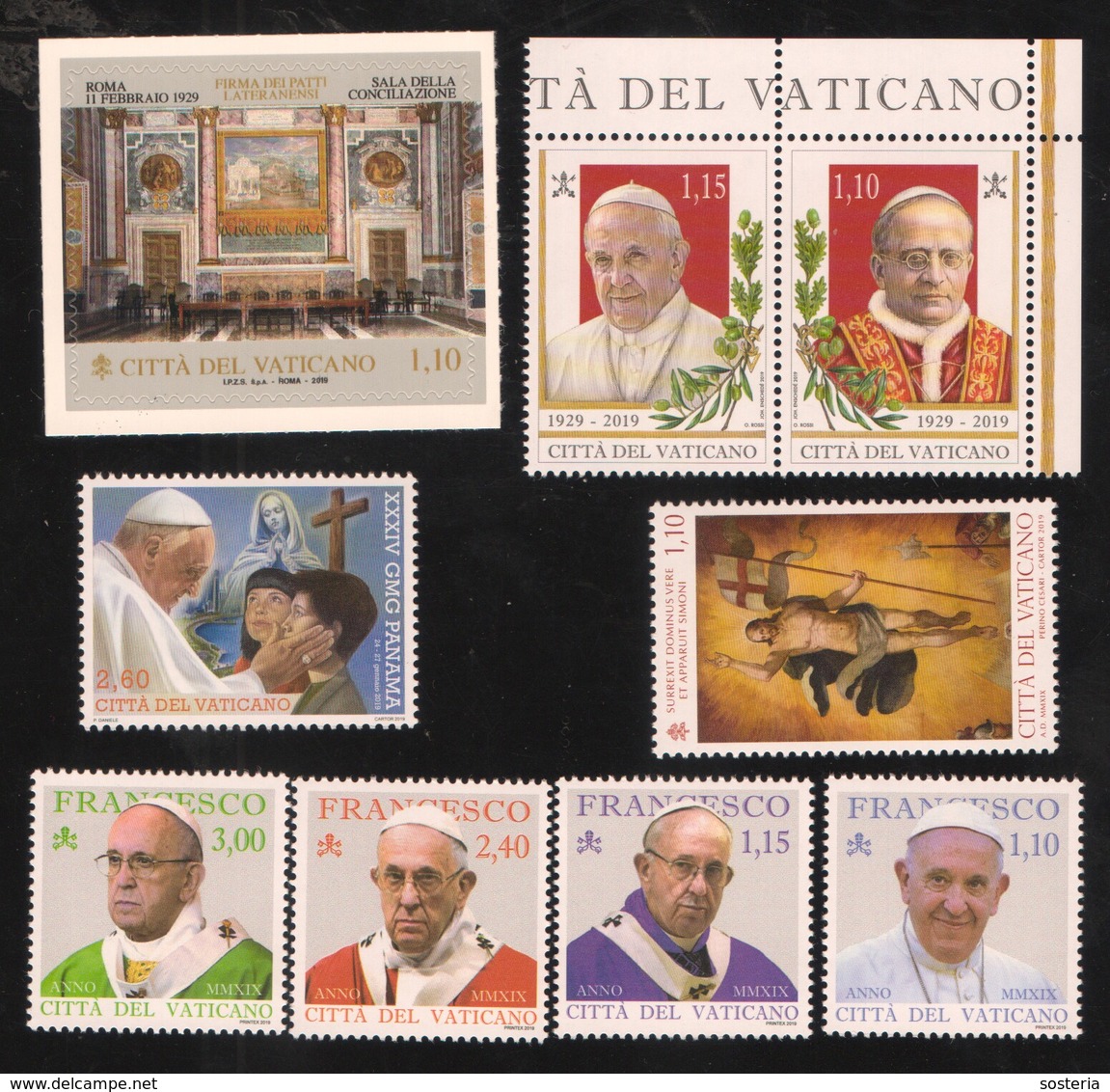 2019 - VATICANO - S40A3 - SET OF 9 STAMPS ** - Nuovi