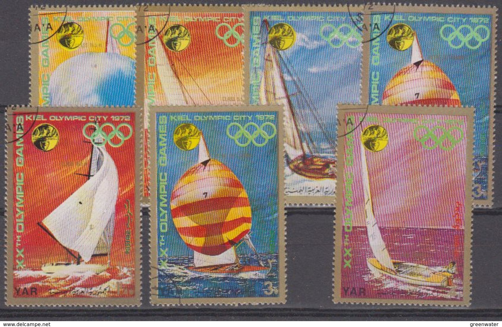 Yemen YAR 1972 Olympic Games / Sailing Ships 7v Used (41911) - Yemen