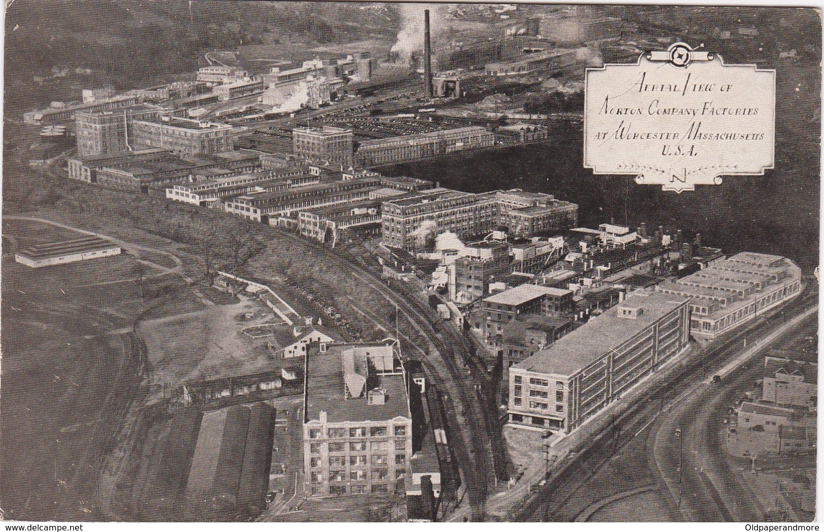 POSTCARD UNITED STATES - AERIAL VIEW OF NORTON COMPANY FACTURIES AT WORCESTER - MASSACHUSETTS - Worcester