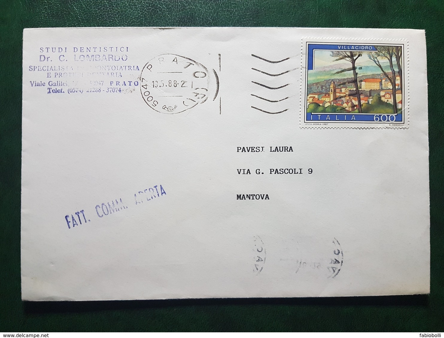 (19001) STORIA POSTALE ITALIA 1988 - 1981-90: Marcophilie