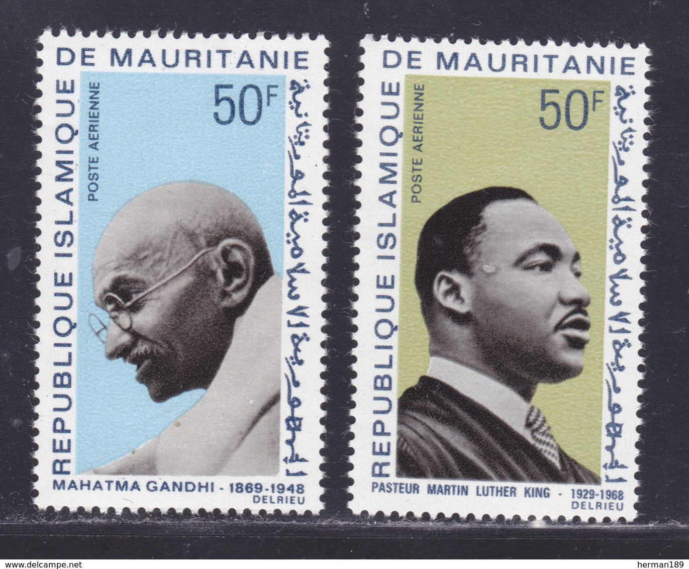 MAURITANIE AERIENS N°   81 & 82 ** MNH Neufs Sans Charnière, TB (D8670) Gandhi, Martin Luther King - 1968 - Mauritanie (1960-...)