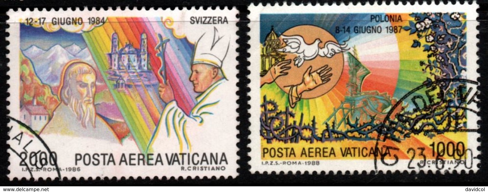R329. VATICAN 1986. SC#: C80,C85 - USED - PAPAL JOURNEYS - Used Stamps