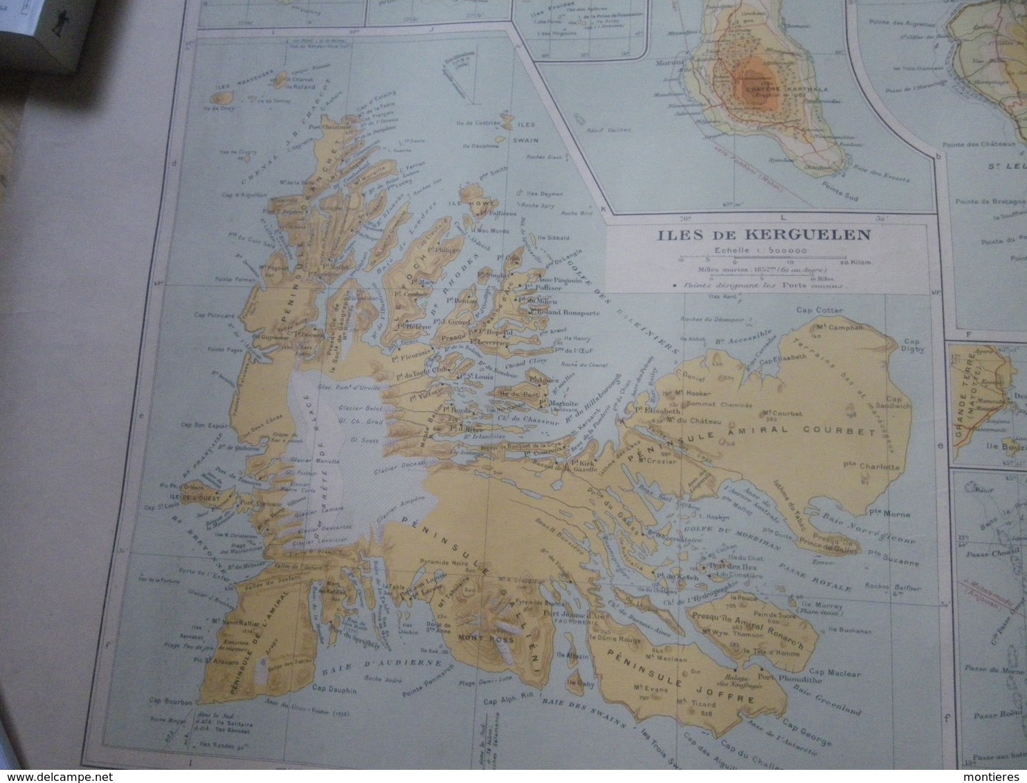 Superbe Carte Ancienne DOM TOM Couleurs : Kerguelen La Réunion Comores Crozet - Cartes Géographiques