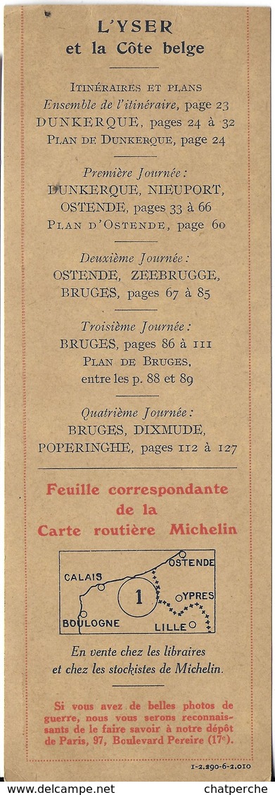 MARQUE-PAGE SIGNET BOOKMARK GUIDES CARTES MICHELIN BIBENDUM YSER COTE BELGE ARRAS PICARDIE - Marque-Pages