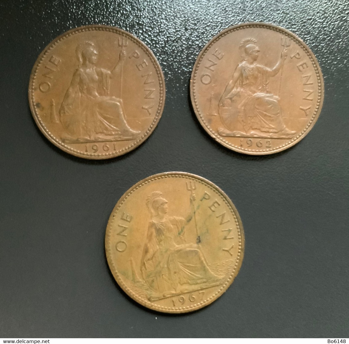 GRAN BRETAGNA  - ENGLAND - 1961 , 1962 E 1967 - 3 Monete 1 PENNY Elisabetta II - 1 Penny & 1 New Penny