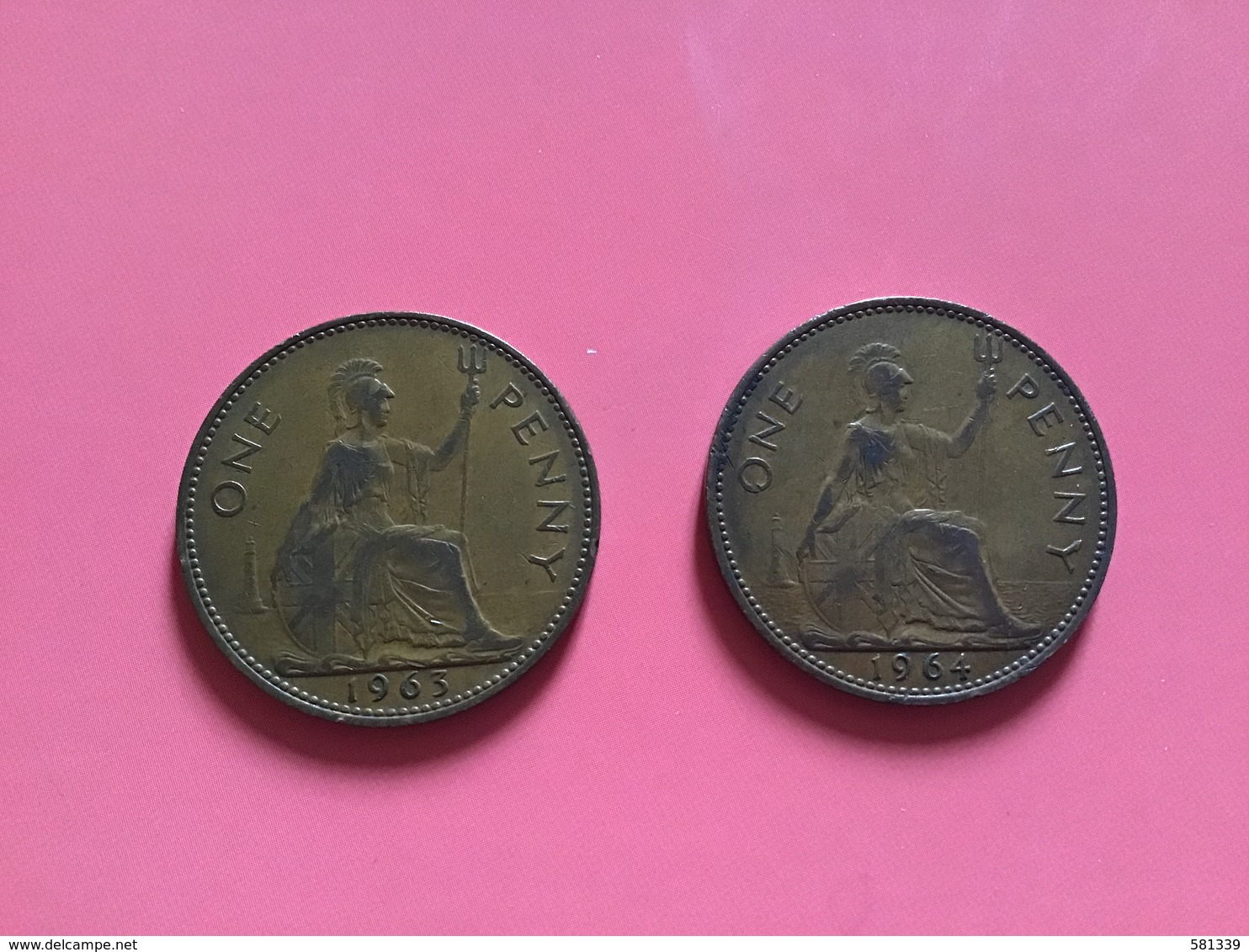 GRAN BRETAGNA  - ENGLAND - 1963 E 1964 - 2 Monete Da 1 PENNY Elisabetta II - 1 Penny & 1 New Penny