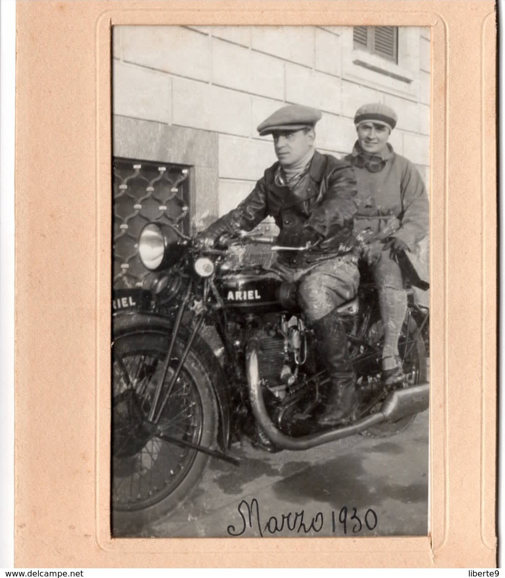 Moto ARIEL 1930 - Photo 8x13cm - Milano ? Couple - Automobiles