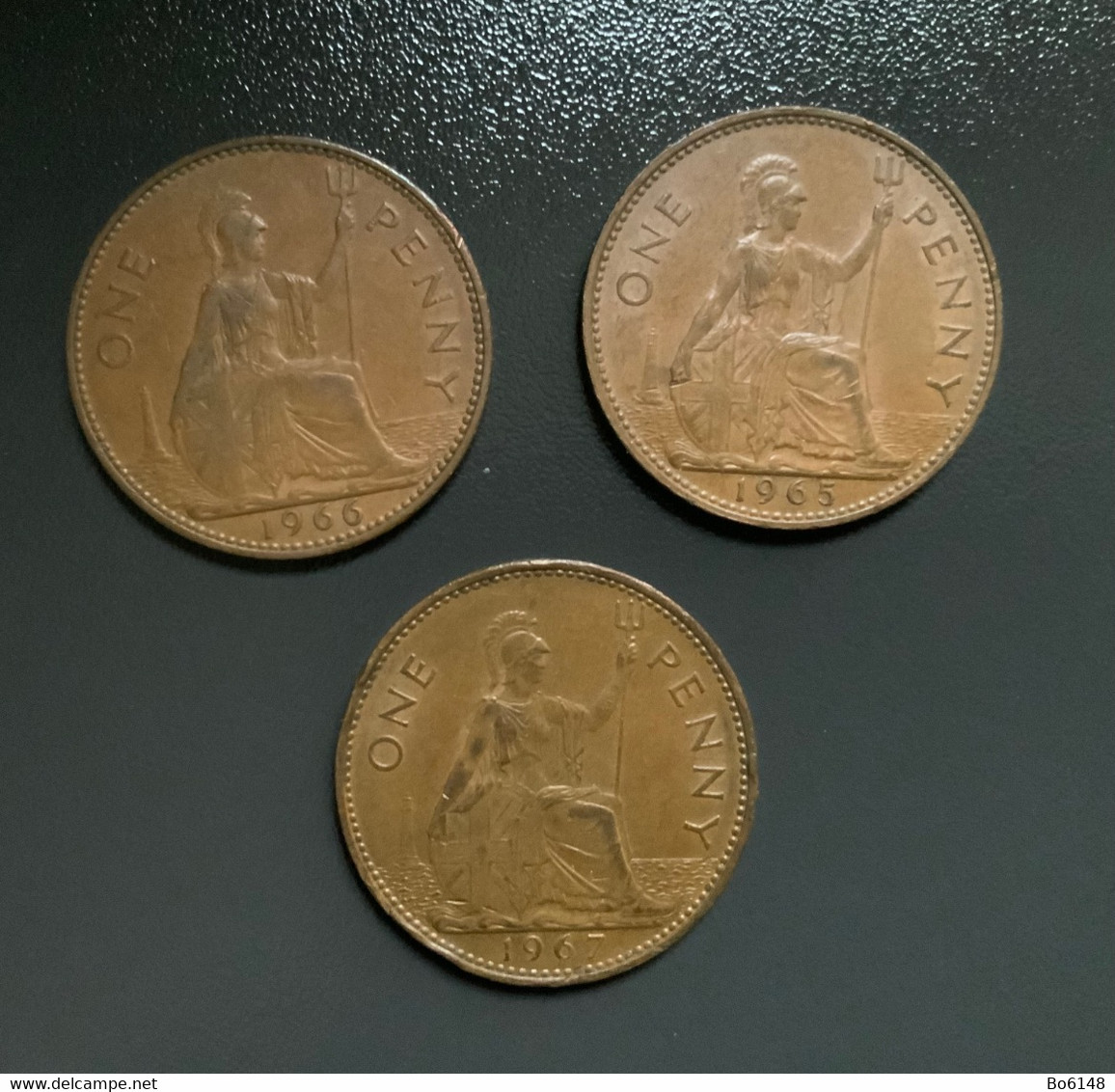 GRAN BRETAGNA  - ENGLAND - 1965 , 1966 E 1967 - 3  Monete 1 PENNY Elisabetta II - 1 Penny & 1 New Penny