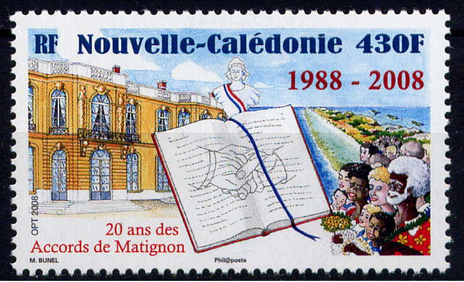 NCE - 1037** - 20è ANNIVERSAIRE DES ACCORDS DE MATIGNON - Neufs