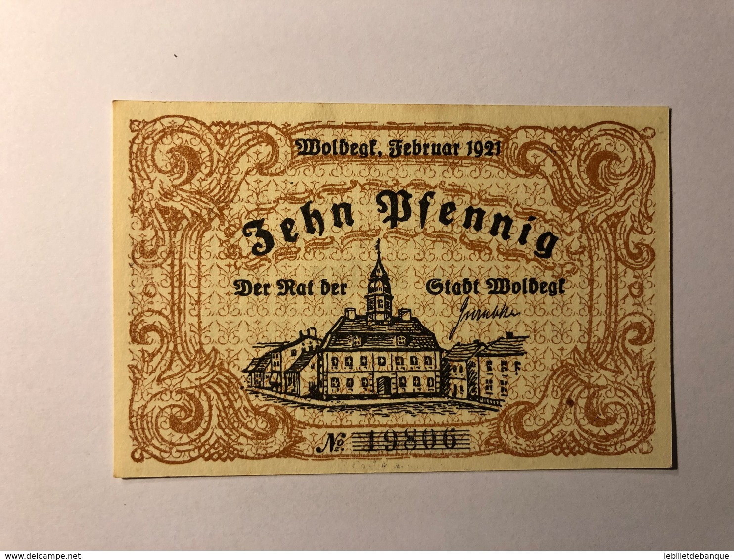 Allemagne Notgeld Wolbegl 10 Pfennig - Collections