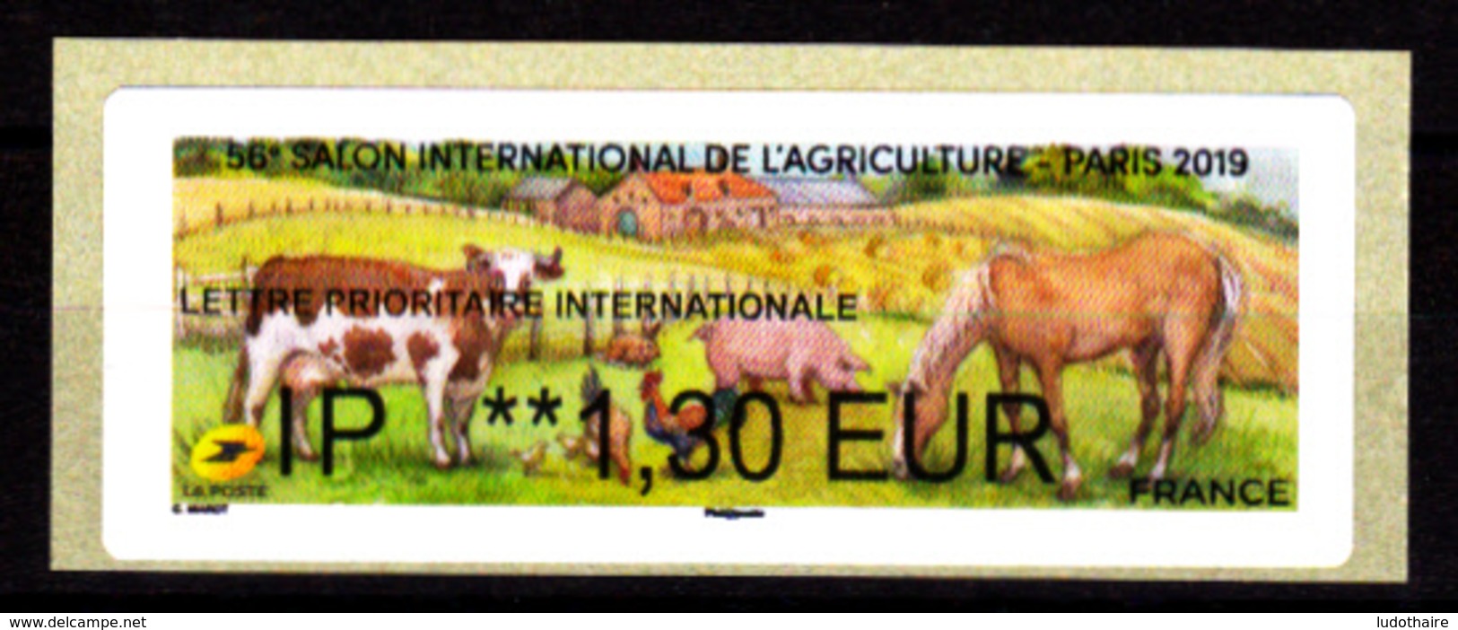 Atm-Lisa /  Lettre Prio Internationale IP 1.30 € Salon De L'Agriculture 2019 - 2010-... Vignettes Illustrées