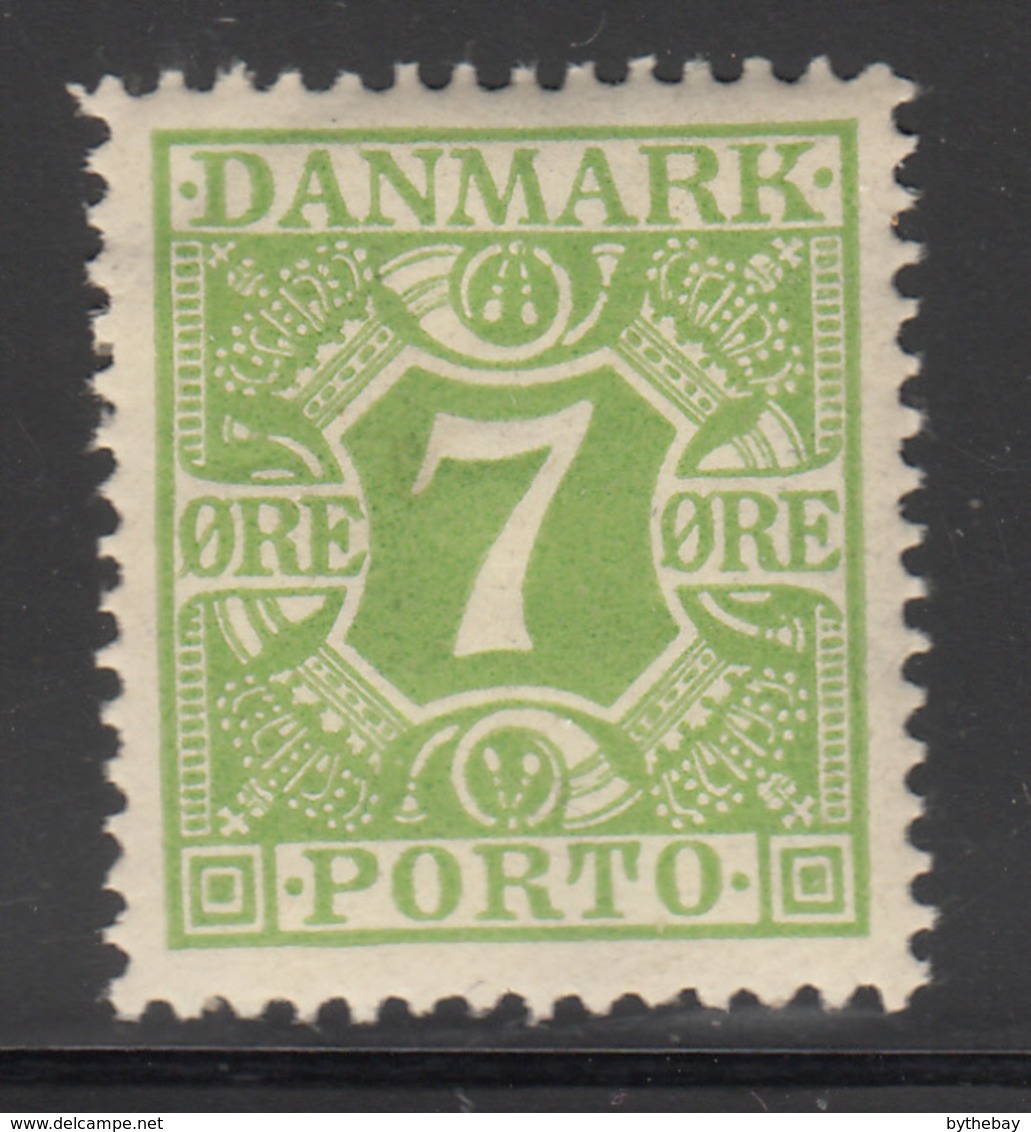 Denmark 1927 MH Sc #J13 PORTO 7o Numeral Green - Port Dû (Taxe)