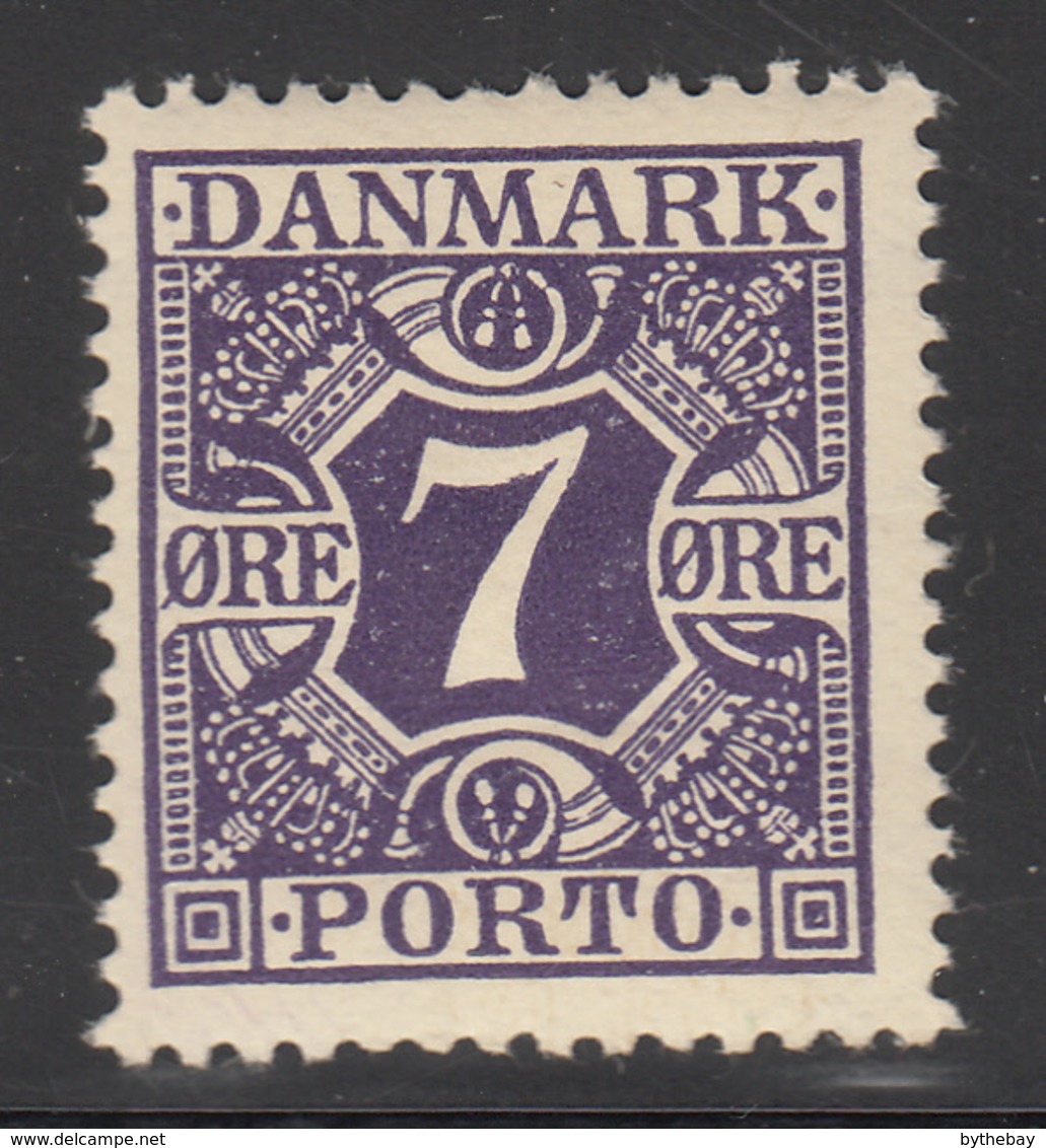 Denmark 1930 MH Sc #J14 PORTO 7o Numeral Purple - Postage Due