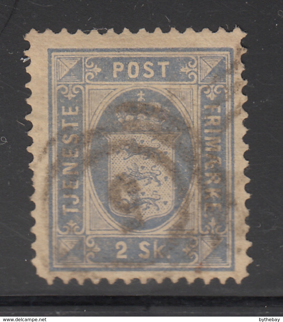 Denmark 1871 Used Sc #O1 2s Small State Seal Cancel 3-ring '5' LL Corner Pulled Perf - Service