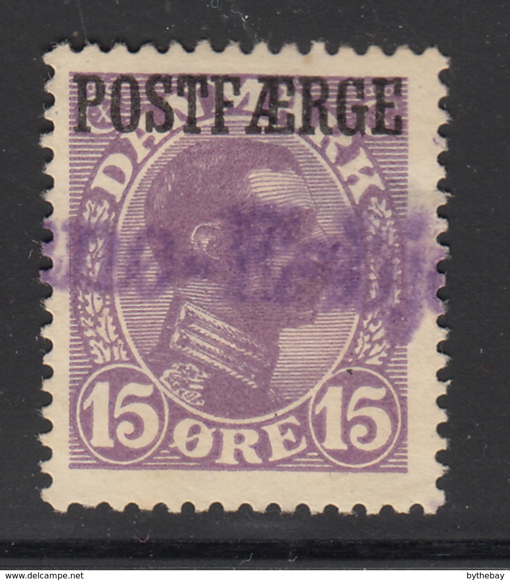 Denmark 1919 Used Sc #Q4 POSTFAERGE On 15o King Christian X Dip In Last E In Overprint - Colis Postaux