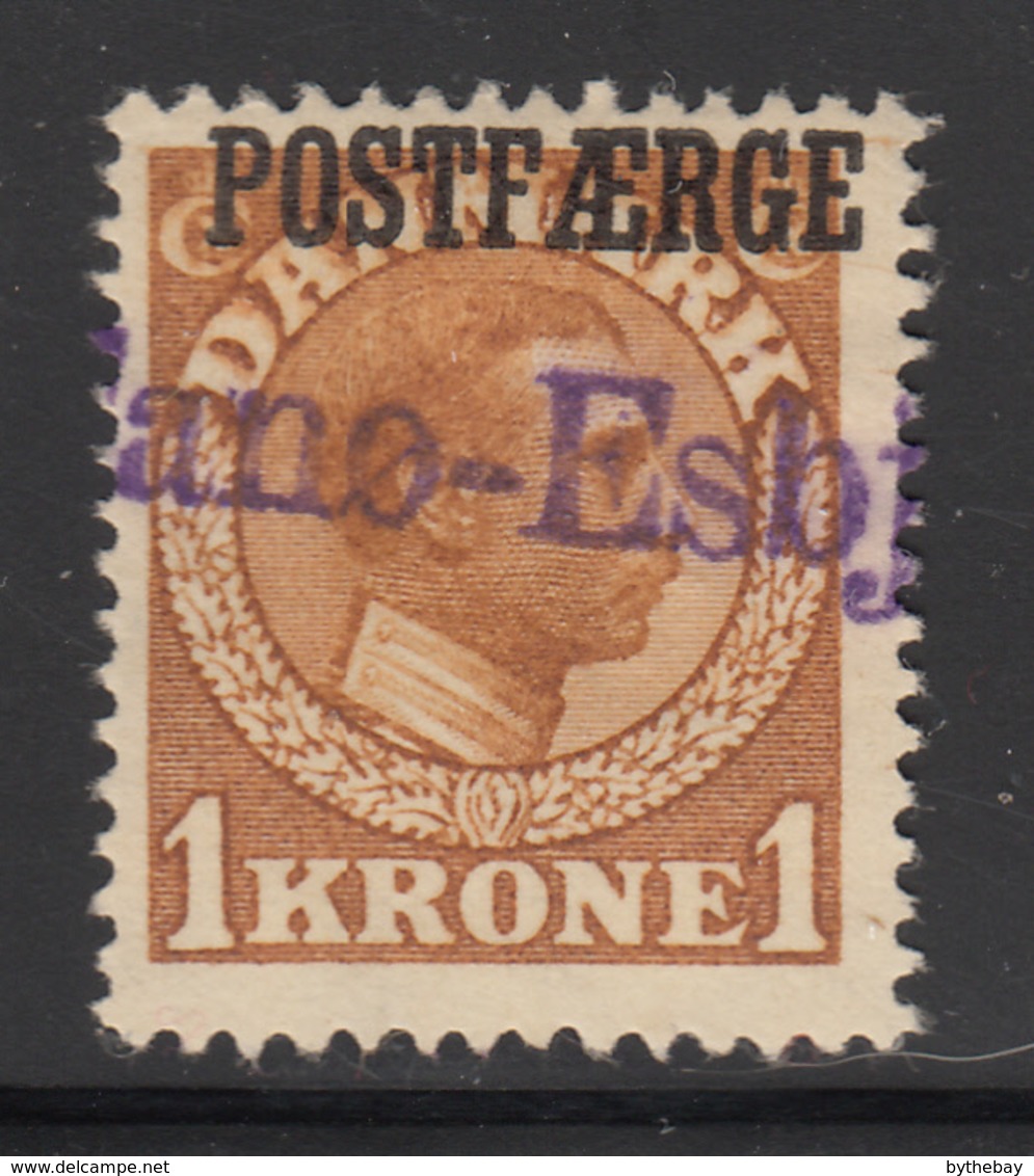 Denmark 1919 Used Sc #Q11 POSTFAERGE On 1k King Christian X Yellow Brown - Colis Postaux