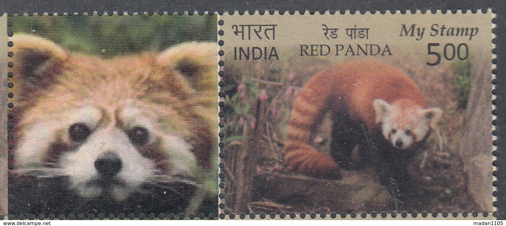 INDIA 2018  MY STAMP. FAUNA,  RED PANDA,  (With Tab)  , MNH(**) - Unused Stamps