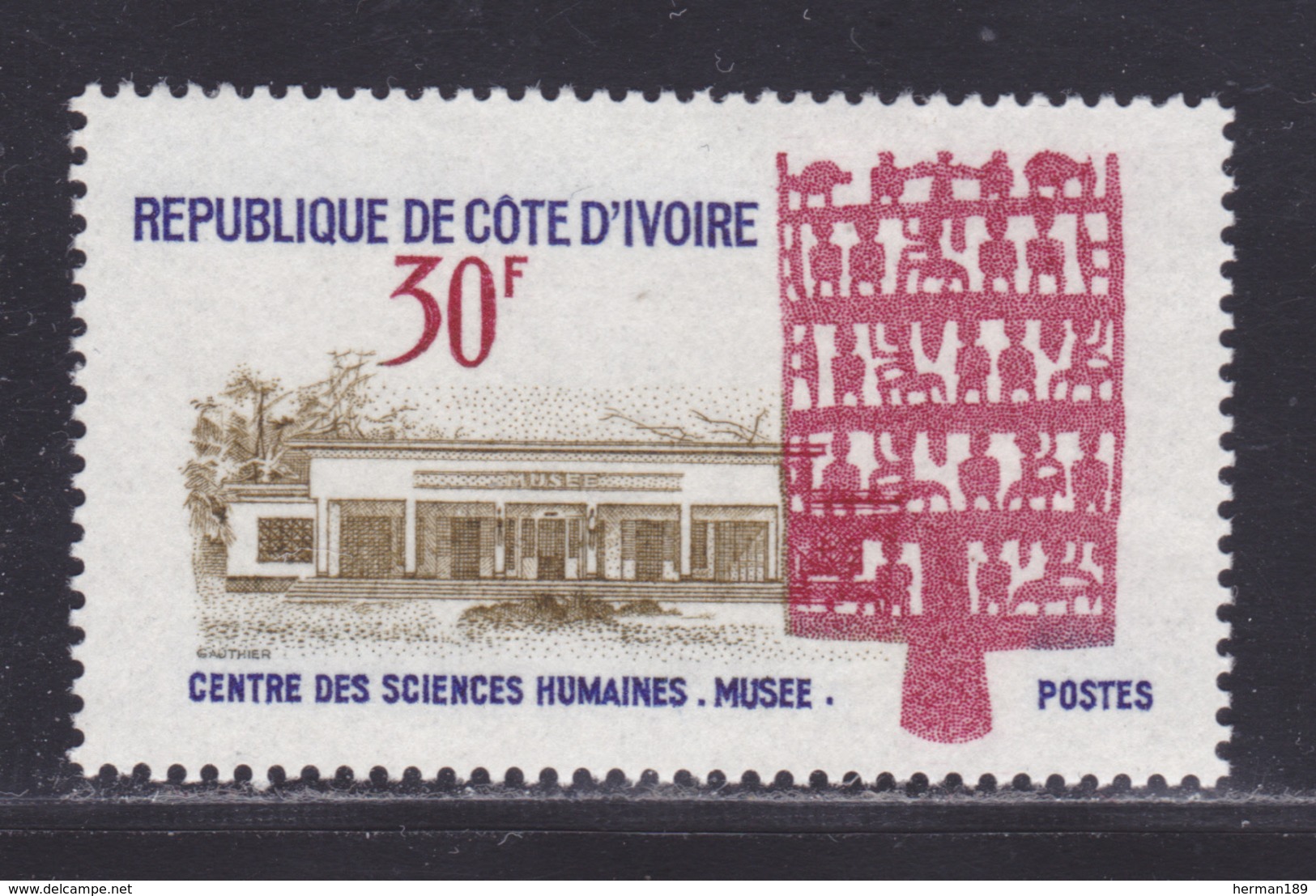 COTE D'IVOIRE N°  282 ** MNH Neuf Sans Charnière, TB (D8679) Musée Des Sciences Humaines - 1968 - Côte D'Ivoire (1960-...)