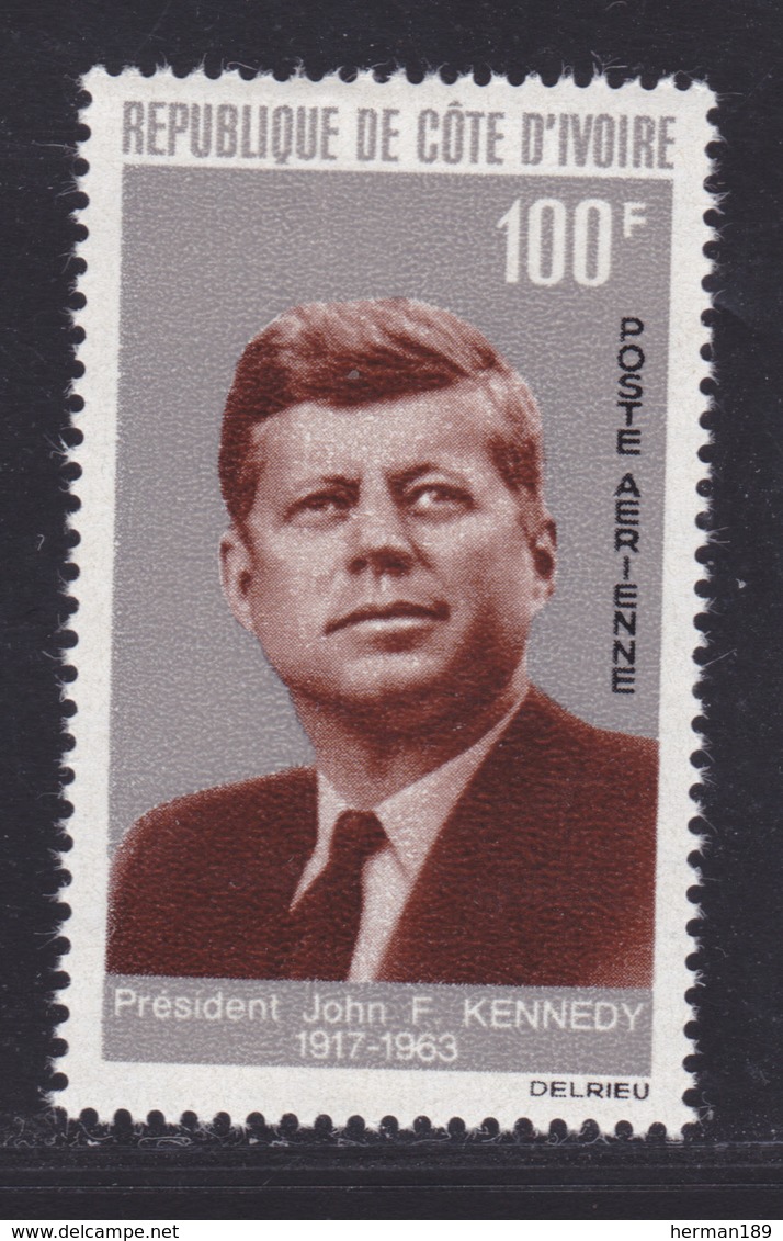 COTE D'IVOIRE AERIENS N°   33 ** MNH Neuf Sans Charnière, TB (D8683) J.F. Kennedy - 1964 - Côte D'Ivoire (1960-...)