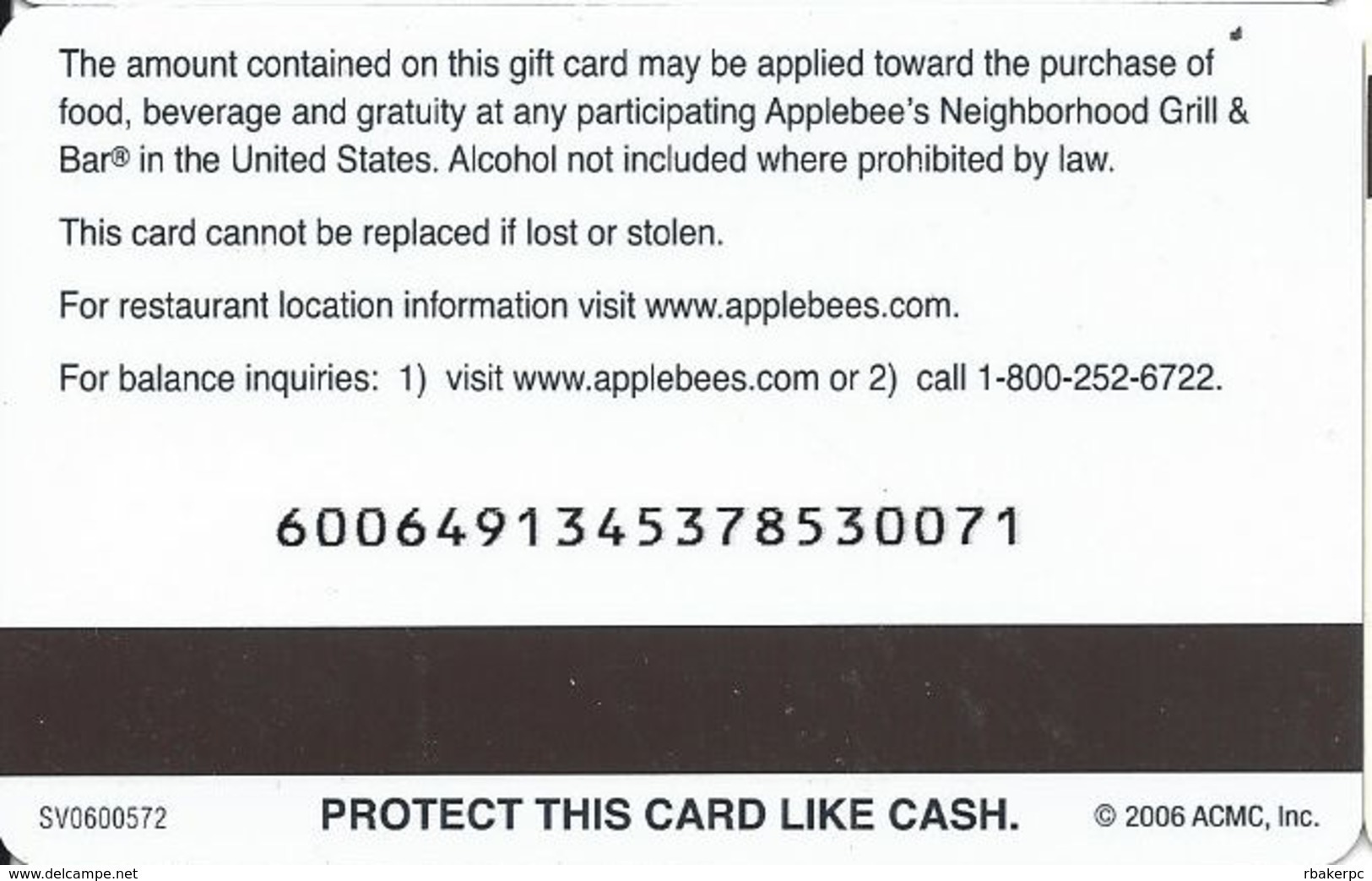 Applebees Gift Card - Gift Cards