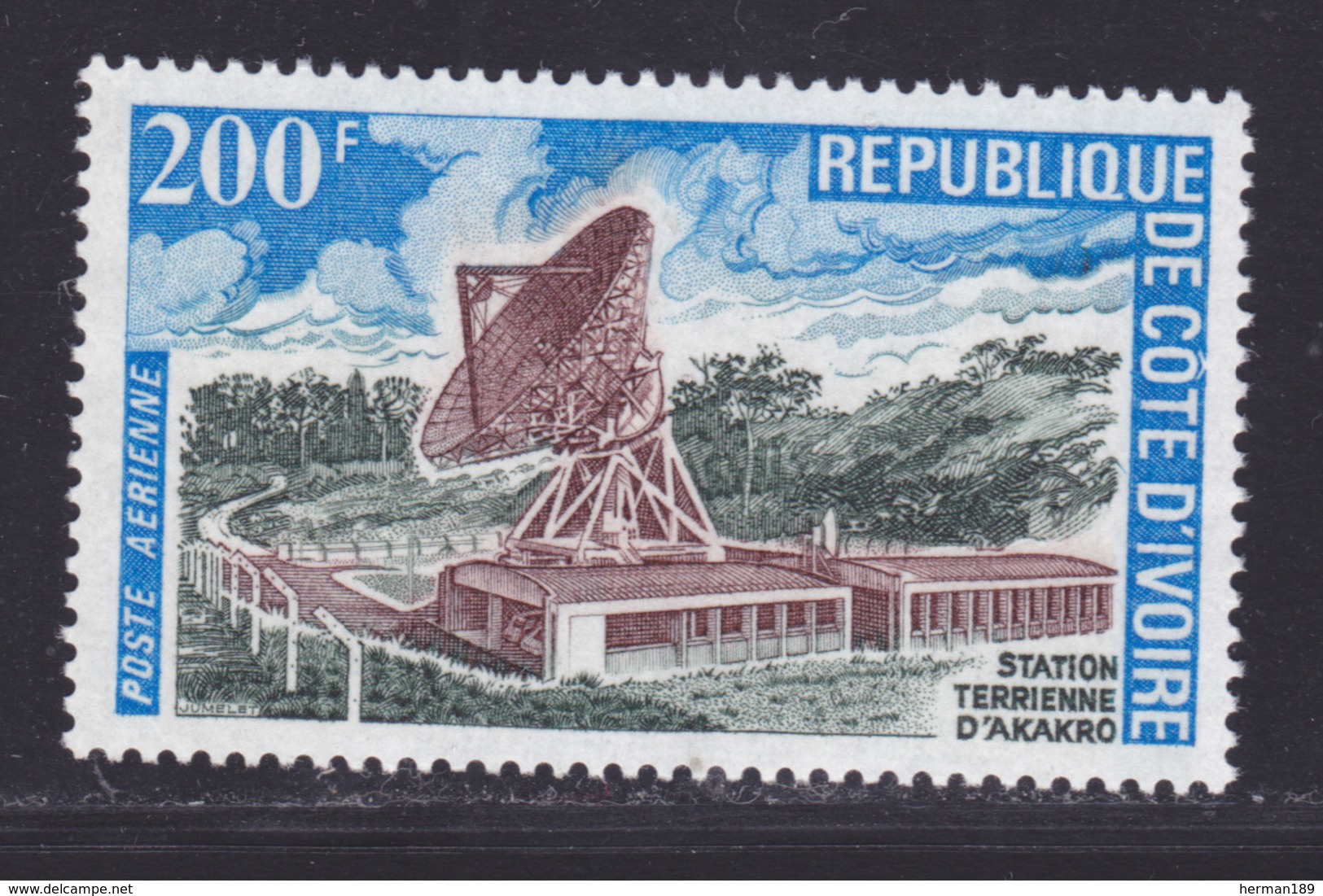 COTE D'IVOIRE AERIENS N°   60 ** MNH Neuf Sans Charnière, TB (D8684) Station Terrienne D'Abraskro - 1972 - Côte D'Ivoire (1960-...)