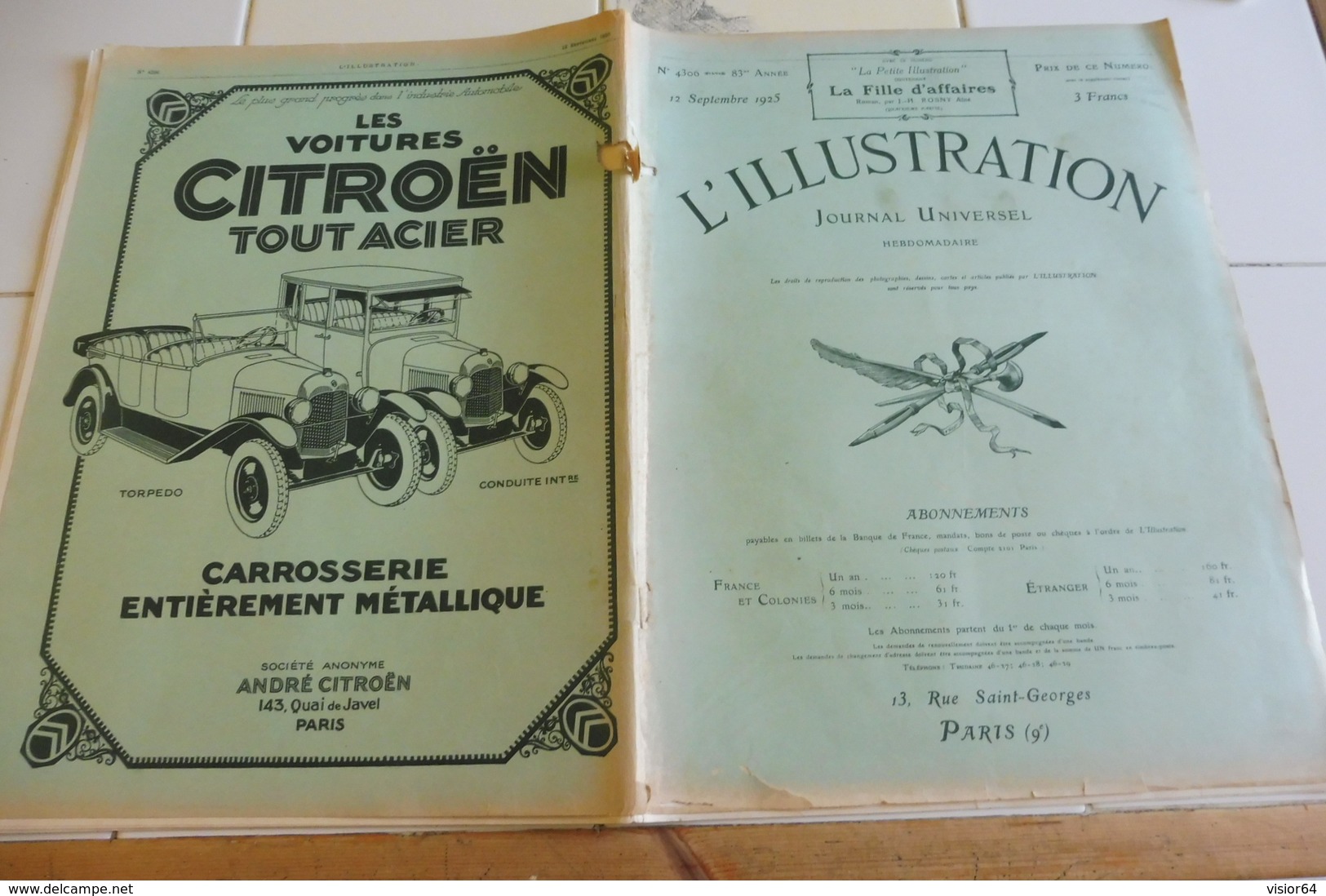 L'ILLUSTRATION 12 SEPTEMBRE 1925-OPERATIONS MAROC BRANES-INSURRECTION DRUZE-ELEPHANTS-EAN A PARIS REPARTITION-ROUSSEAU J - L'Illustration