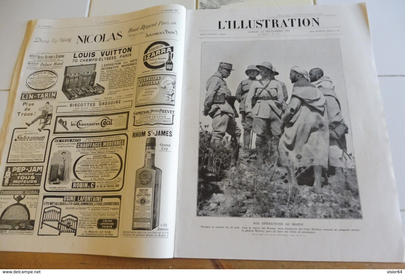 L'ILLUSTRATION 12 SEPTEMBRE 1925-OPERATIONS MAROC BRANES-INSURRECTION DRUZE-ELEPHANTS-EAN A PARIS REPARTITION-ROUSSEAU J - L'Illustration