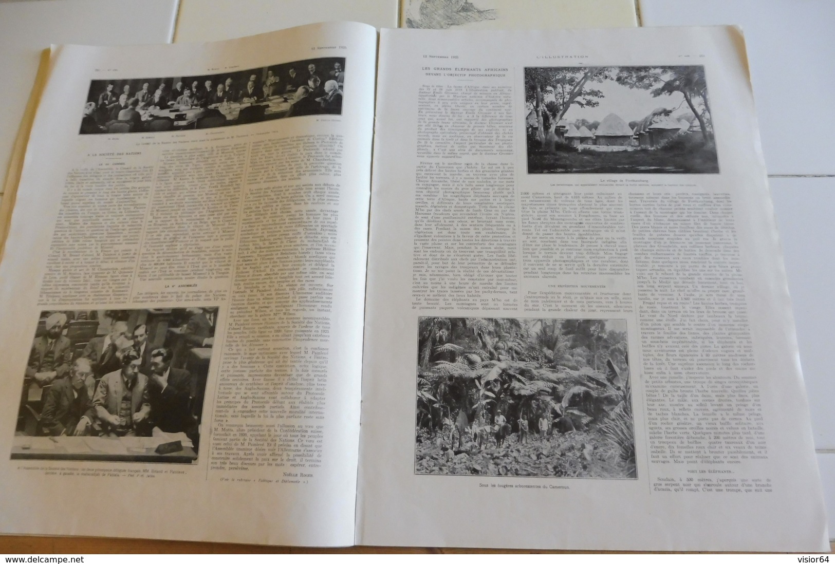 L'ILLUSTRATION 12 SEPTEMBRE 1925-OPERATIONS MAROC BRANES-INSURRECTION DRUZE-ELEPHANTS-EAN A PARIS REPARTITION-ROUSSEAU J