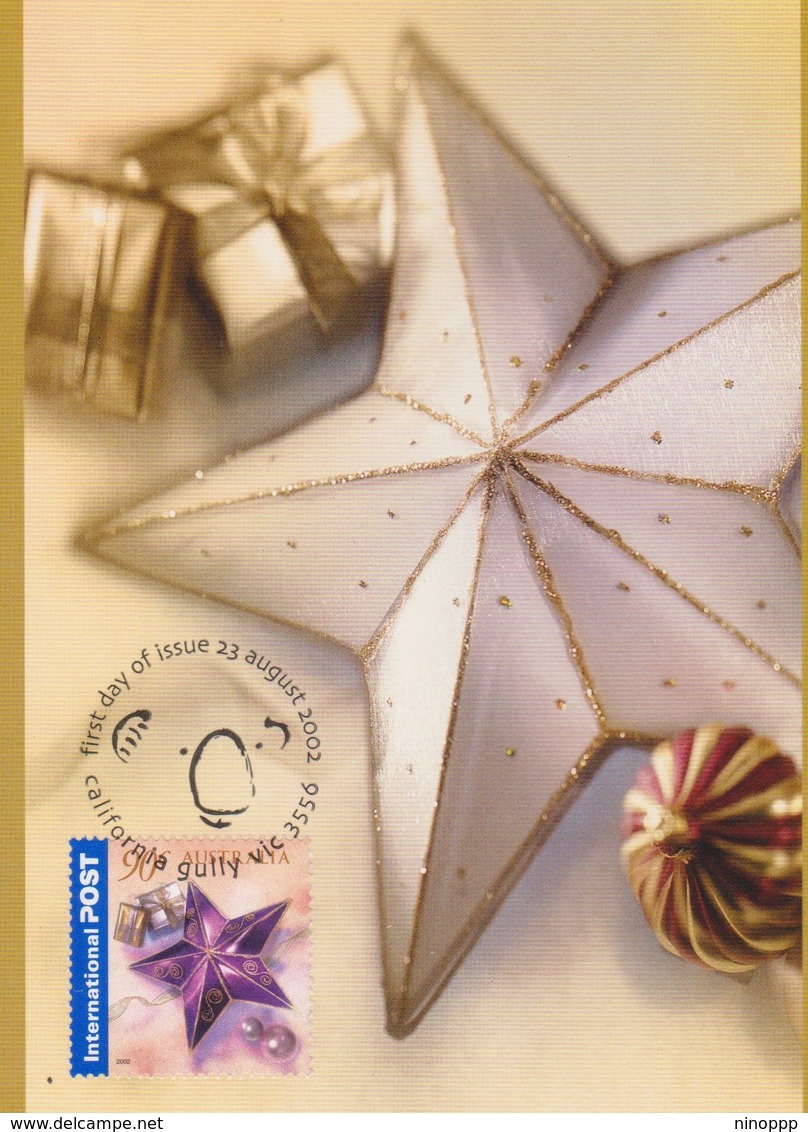 Australia 2002 International Greetings 90c Christmas Star, Maximum Card - Maximum Cards