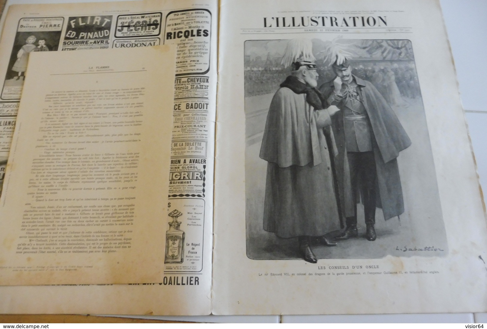 L'ILLUSTRATION 13 FEVRIER 1909-GAL .AMADE-ROI EDOUARD VII-HAÏTI - COLLISION DE PAQUEBOTS-EVENEMENTS DE BERLIN-