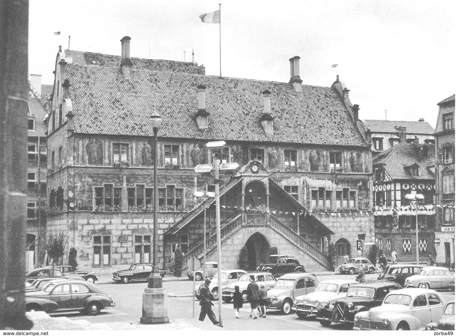 MULHOUSE Place De L'hôtel De Ville Belle Vue Avec Autos Citroën Peugeot Simca...1966 - Unclassified